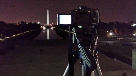 Another "meta" shot, this one at the Lincoln Memorial.