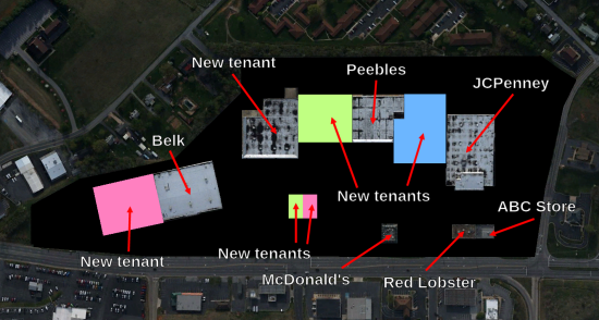 My amateur proposal for redevelopment of Staunton Mall from 2014