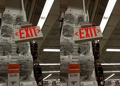 I love the way this exit sign pops out at you!