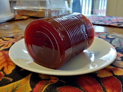 Cranberry sauce on its side. I don't think it could be any more perfect than this.