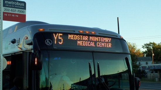 Route Y5, destination MedStar Montgomery Medical Center