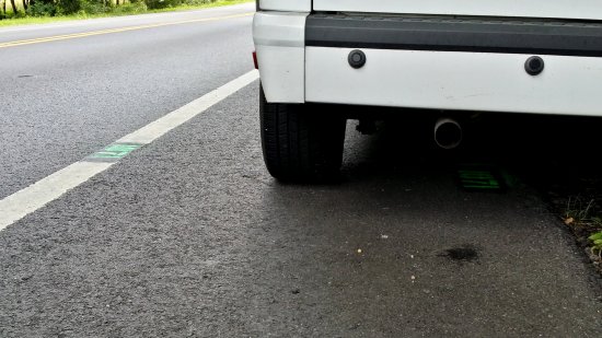 "1071" painted on the ground next to the speed van