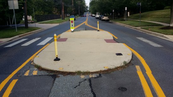 Traffic calming island on my street, installed in 2010