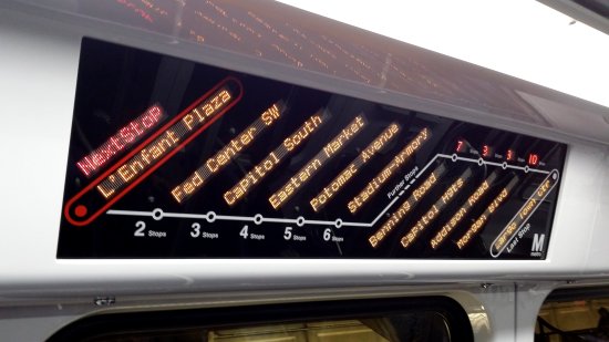 The new electronic strip maps, showing the next stop, and the next ten stops on the line.  Maybe now, do you think my mother will stop asking me how many stops we have until our destination?