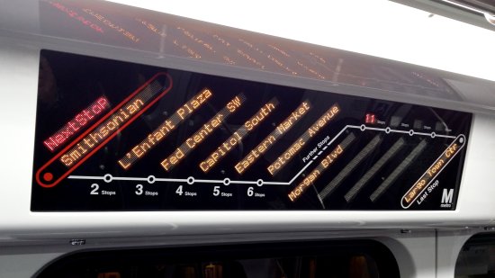 Showing the next five stops.  In this case, 12 stops to the end of the line.