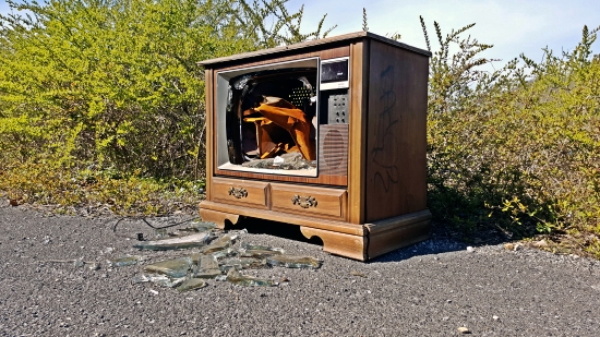 An abandoned RCA XL-100 television set