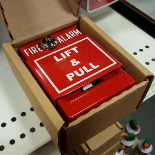 Dual-action RSG pull station, without third-party branding. I remember this pull, with Radionics branding, at the Walmart store that I used to work at in Waynesboro, Virginia.