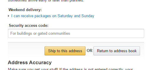 Amazon security access code