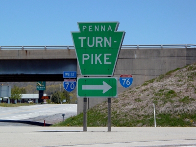Big Pennsylvania Turnpike signage.