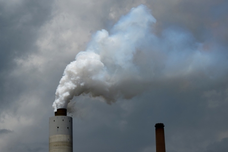 The main smokestack, viewed from south of the plant.