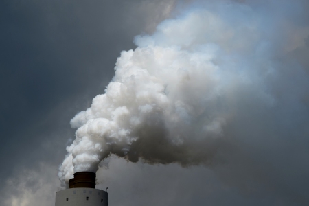 The main smokestack, viewed from south of the plant.