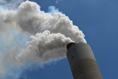 The main smokestack, viewed from fairly close by, north of the first location.