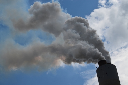 The main smokestack, viewed from fairly close by, north of the first location.