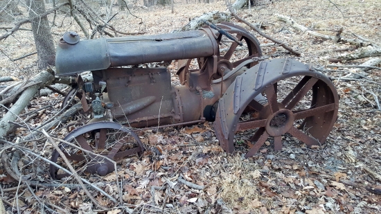 A Fordson F tractor, abandoned down the hill from the Bauers' house.