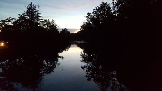 View from the Sachs Covered Bridge at sunset