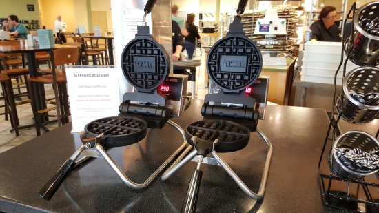 And last but not least, the famous D-Hall waffles, still available at all meals. Now, though, your waffles have "JMU" written on the top (they were unadorned in my day).