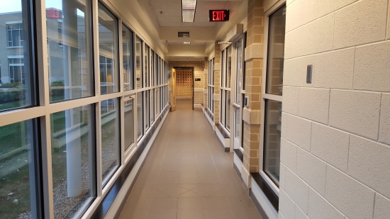 And now, off to the freshman side. This is the corridor from the main entrance to the freshman side.