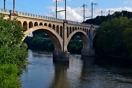 The Manayunk Bridge, photographed from the nearby Green Lane Bridge