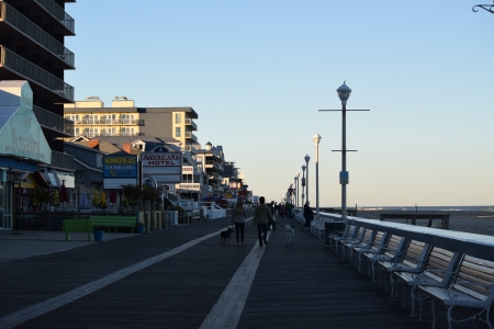 The boardwalk in late afternoon/early evening.