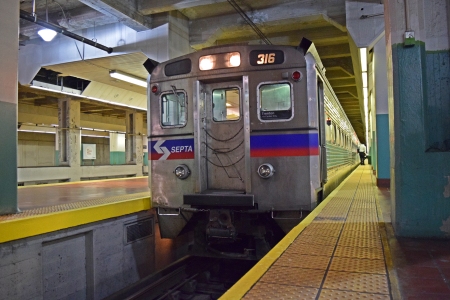 Departing our train at Suburban Station