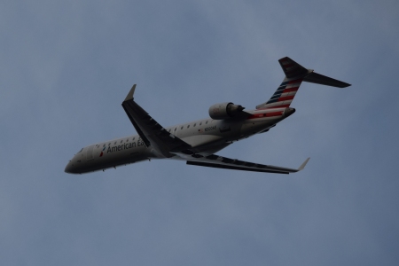 N500AE, a Bombardier CRJ-701ER operated by PSA Airlines. This plane was always painted for American Eagle, though previously in the old scheme.
