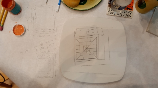 One fire alarm, sketched on pottery