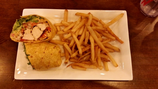 Dinner at Tilted Kilt. This is their southwestern wrap.