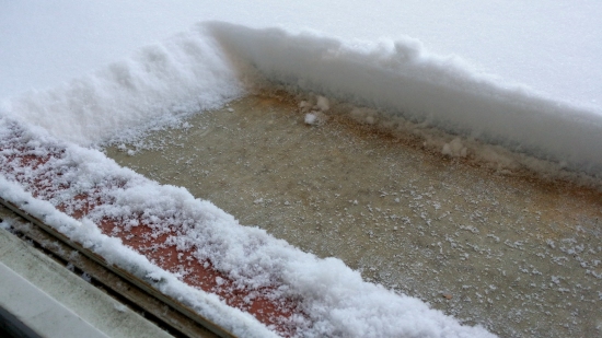 I've never had this much snow this close to the door!