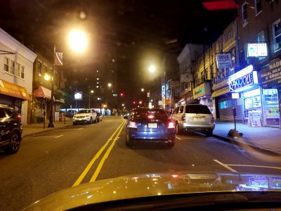 Driving through the India Square neighborhood in Jersey City.