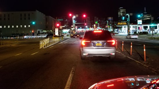 On Interstate 78 where it follows a pair of surface roads prior to entering the Holland Tunnel.