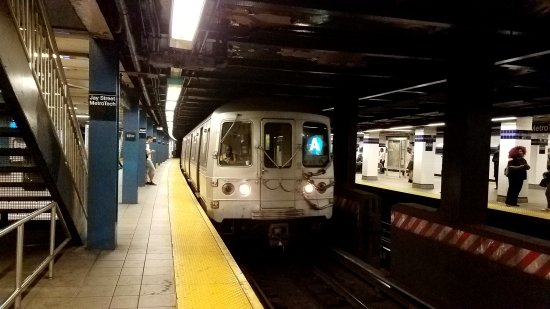The A train at Jay Street-Metrotech.