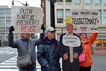 The person with the Trump cutout totally nailed it with the "SAD!" part.