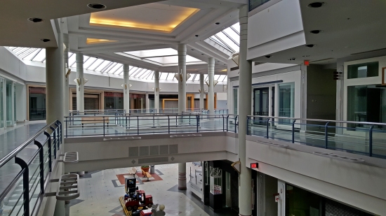 Open area in the southwest part of the mall between the center court and Sears, viewed from the upper level.