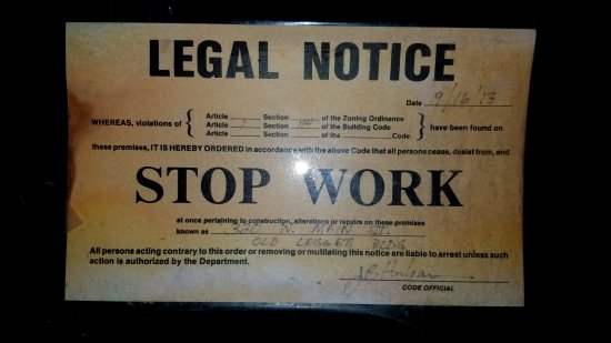 Stop work order.