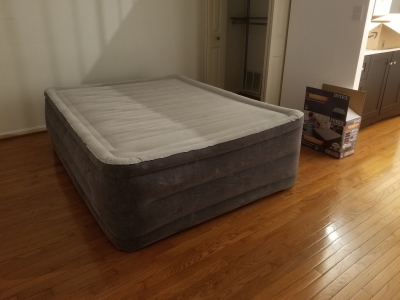 The air mattress, fully inflated