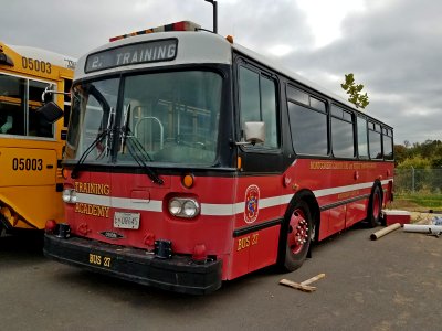 The fire department bus.  I am told that this is former Ride On bus 5267.