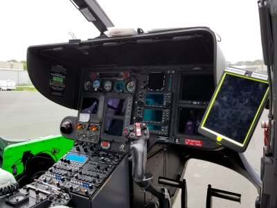 Helicopter controls.  Note the iPad to the side.