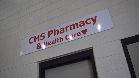 CHS Pharmacy. I wonder what that's supposed to represent...