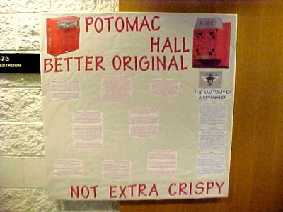 These two bulletin boards, both from November 2001, together discussed fire safety.