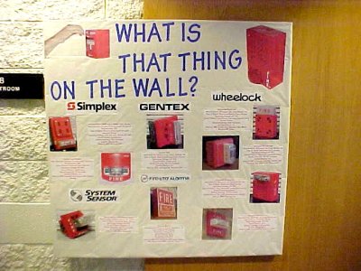 These two bulletin boards, both from November 2001, together discussed fire safety.