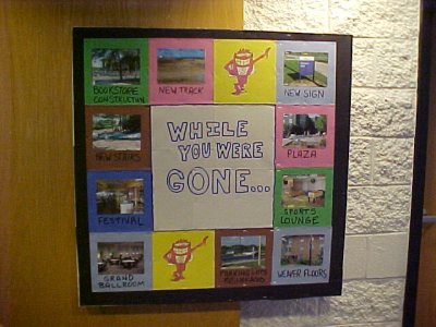 These two bulletin boards were what greeted everyone when the dorm opened in August 2002, and they lasted until the end of September.  With no building-wide theme that year, I went for a theme based on the old game show Press Your Luck.