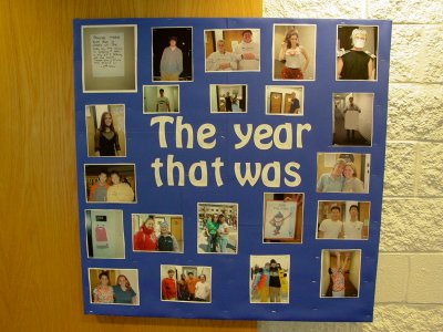 This one was fun.  It was the last bulletin board that I designed, and, like the previous year, was photos that I had taken of everyone over the course of the year.  The title came from a Tom Lehrer album.