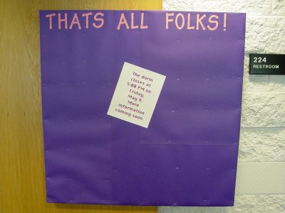 This was the absolute last bulletin board that I did in Potomac Hall, and it was about the end-of-year closing.