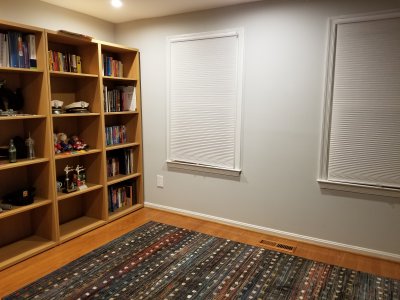 The new area rug in the back bedroom