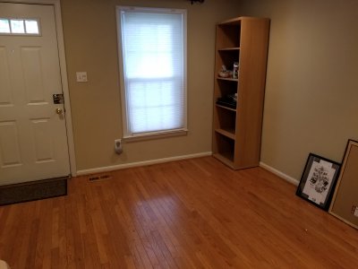 The temporarily emptied dining area