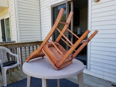 Sanding the chair