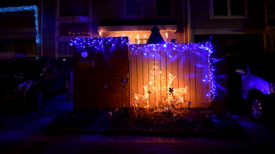 This one is off of Lewisberry, which has more back-to-back townhouses.  These houses have even less area to decorate than Picton, but as seen here, it's possible to do it well.