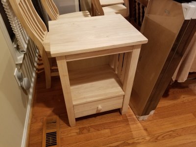 The end table after assembly