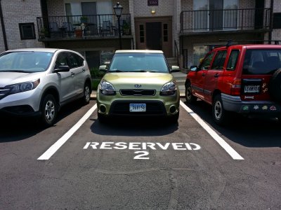 My reserved space, on the day that I took possession of it.