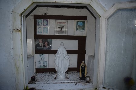 Inside the center section of the shrine.